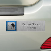 Gepenselde aluminium look Hockey Bumpersticker (Op auto)