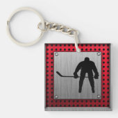 Gepenselde aluminium look Hockey Sleutelhanger (Voorkant)