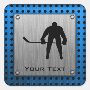Gepenselde aluminium look Hockey Vierkante Sticker