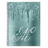 Gepenselde Folie Glitter Drip Fancy monogram Notitieboek (Voorkant)