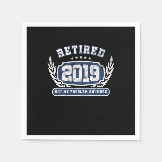 Gepensioneerd 2019 Mijn probleem is niet meer grap Servet (Voorkant)