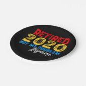 Gepensioneerd 2020 Mijn probleem niet meer Papieren Bordje (Gekanteld)