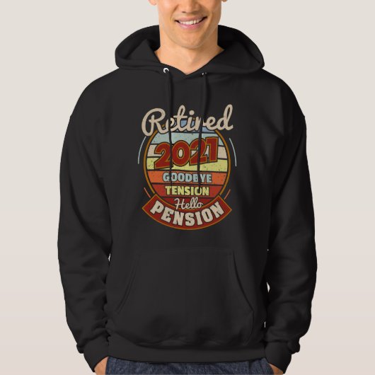 Gepensioneerd 2021 Afscheid Hallo Pensioen Hoodie (Voorkant)
