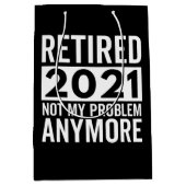 Gepensioneerd 2021 Geen probleem meer cadeau Medium Cadeauzakje (Voorkant)