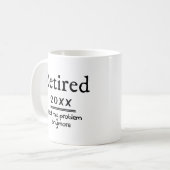 Gepensioneerd 2021 Mijn probleem niet meer Koffiemok (Voorkant links)