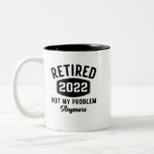 Gepensioneerd 2022 niet meer mijn probleem tweekleurige koffiemok (Links)
