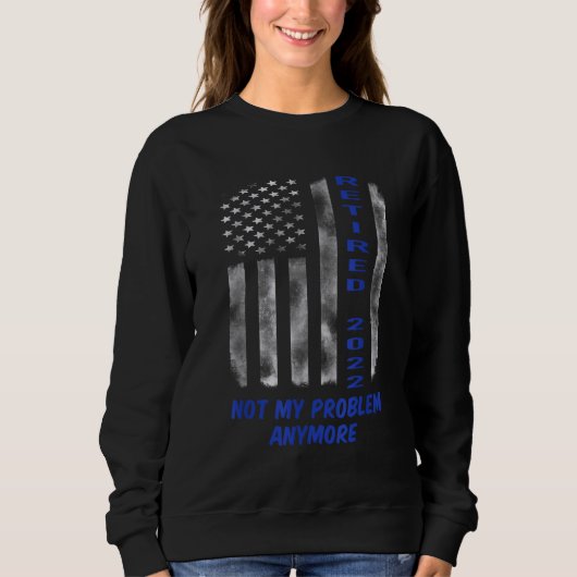Gepensioneerd 2022 Thin Blue Line American Flag Po Trui (Voorkant)