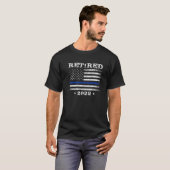 Gepensioneerd 2022 Thin Blue Line Police Officer V T-shirt (Voorkant volledig)