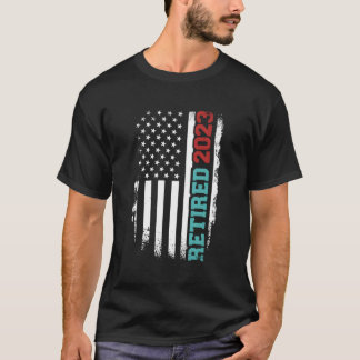 Gepensioneerd 2023 Amerikaanse vlag voor pensioen T-shirt