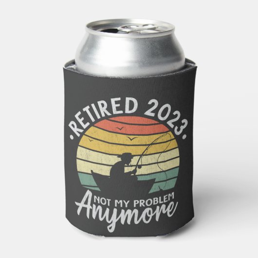 Gepensioneerd 2023 Mijn probleem niet meer Gevist  Blikjeskoeler (Blikje Voorkant)