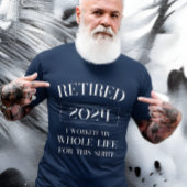 Gepensioneerd 2024 Humor T-Shirt voor Heren & Vrou