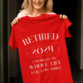 Gepensioneerd 2024 Humor T-Shirt voor Heren & Vrou