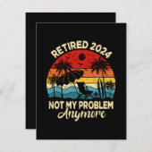 Gepensioneerd 2024 Mijn probleem is niet meer grap Feestdagenkaart (Voorkant / Achterkant)