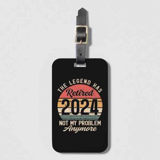 Gepensioneerd 2024 Mijn probleem niet meer Bagagelabel (Voorkant (verticaal))