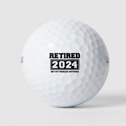 Gepensioneerd 2024 Mijn probleem niet meer Golfballen (Voorkant)