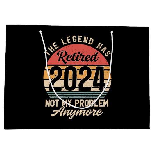 Gepensioneerd 2024 Mijn probleem niet meer Groot Cadeauzakje (Achterkant)