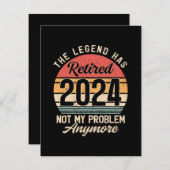 Gepensioneerd 2024 Mijn probleem niet meer Informatiekaartje (Voorkant / Achterkant)