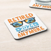 Gepensioneerd 2024 Mijn probleem niet meer, meer p Bier Onderzetter (Linkerzijde)