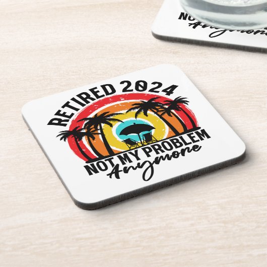 Gepensioneerd 2024 Mijn probleem niet meer, meer p Bier Onderzetter (Linkerzijde)