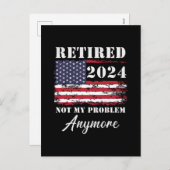 Gepensioneerd 2024 Mijn probleem niet meer, meer p Feestdagenkaart (Voorkant / Achterkant)