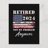 Gepensioneerd 2024 Mijn probleem niet meer, meer p Feestdagenkaart (Voorkant)