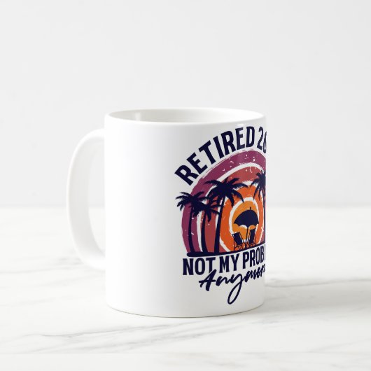 Gepensioneerd 2024 Mijn probleem niet meer, meer p Koffiemok (Voorkant links)