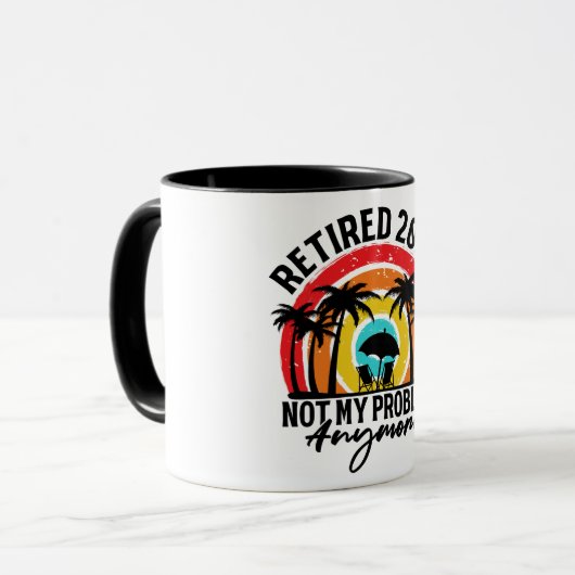 Gepensioneerd 2024 Mijn probleem niet meer, meer p Mok (Voorkant links)