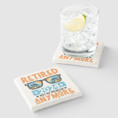 Gepensioneerd 2024 Mijn probleem niet meer, meer p Stenen Onderzetter (Zijkant)