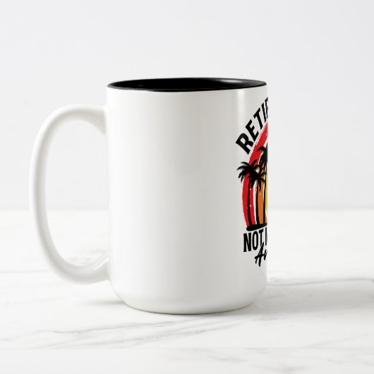 Gepensioneerd 2024 Mijn probleem niet meer, meer p Tweekleurige Koffiemok (Links)