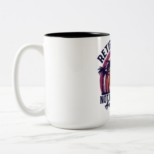 Gepensioneerd 2024 Mijn probleem niet meer, meer p Tweekleurige Koffiemok (Links)