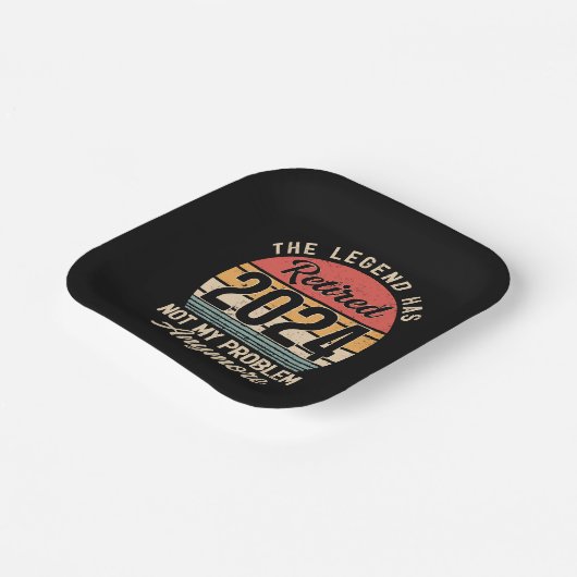 Gepensioneerd 2024 Mijn probleem niet meer Papieren Bordje (Gebogen)