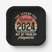 Gepensioneerd 2024 Mijn probleem niet meer Papieren Bordje (Voorkant)