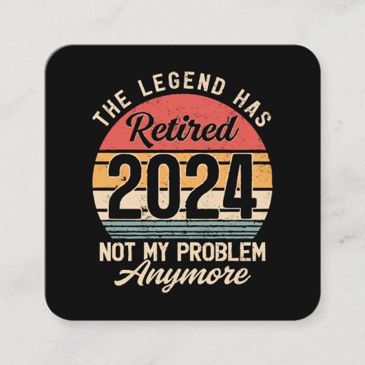 Gepensioneerd 2024 Mijn probleem niet meer Vierkante Visitekaartje (Voorkant)