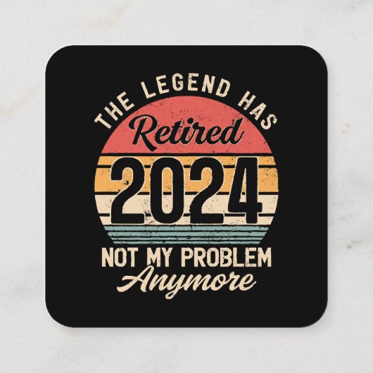 Gepensioneerd 2024 Mijn probleem niet meer Vierkante Visitekaartje (Achterkant)