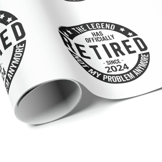 Gepensioneerd 2024 niet meer mijn probleem, grappi cadeaupapier (Rol Hoek)