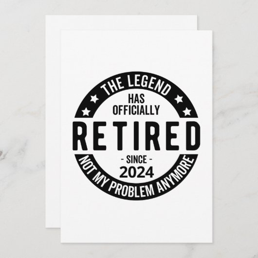 Gepensioneerd 2024 niet meer mijn probleem, grappi feestdagenkaart (Voorkant / Achterkant)
