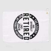 Gepensioneerd 2024 niet meer mijn probleem, grappi golfhanddoek (Horizontaal)