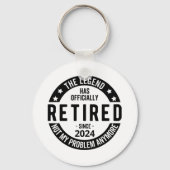 Gepensioneerd 2024 niet meer mijn probleem, grappi sleutelhanger (Voorkant)