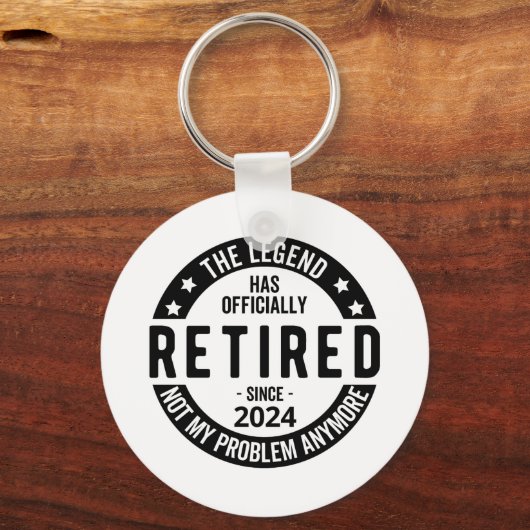 Gepensioneerd 2024 niet meer mijn probleem, grappi sleutelhanger (Voorkant)