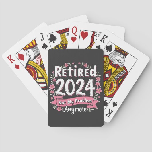Gepensioneerd 2024 Niet meer mijn probleem Pokerkaarten (Achterkant)