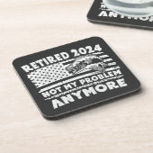 Gepensioneerd 2024 niet mijn probleem meer grappig bier onderzetter (Linkerzijde)