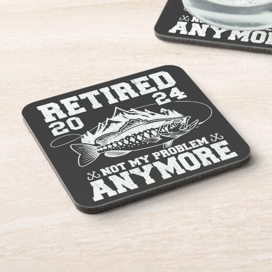 Gepensioneerd 2024 niet mijn probleem meer grappig bier onderzetter (Linkerzijde)