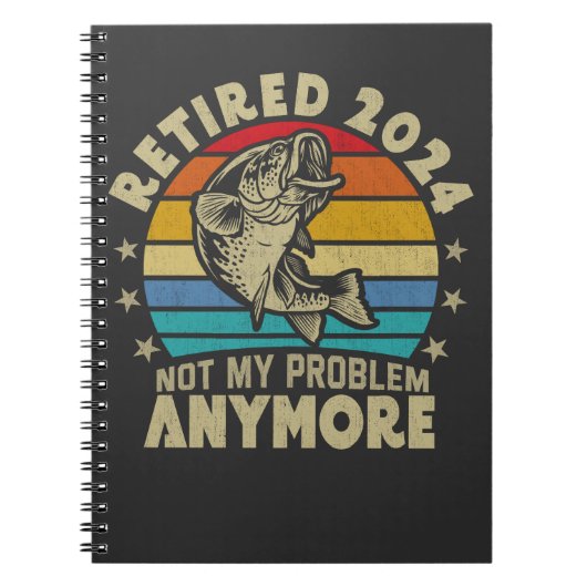Gepensioneerd 2024 niet mijn probleem meer grappig notitieboek (Voorkant)