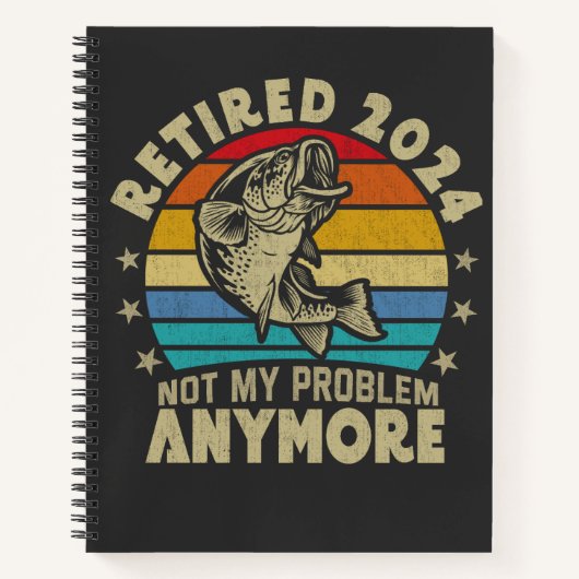 Gepensioneerd 2024 niet mijn probleem meer grappig notitieboek (Voorkant)