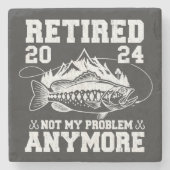 Gepensioneerd 2024 niet mijn probleem meer grappig stenen onderzetter (Voorkant)