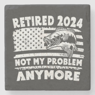 Gepensioneerd 2024 niet mijn probleem meer grappig stenen onderzetter
