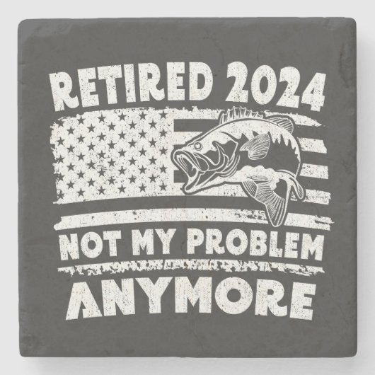 Gepensioneerd 2024 niet mijn probleem meer grappig stenen onderzetter (Voorkant)