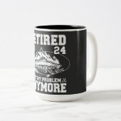 Gepensioneerd 2024 niet mijn probleem meer grappig tweekleurige koffiemok (Voorkant rechts)