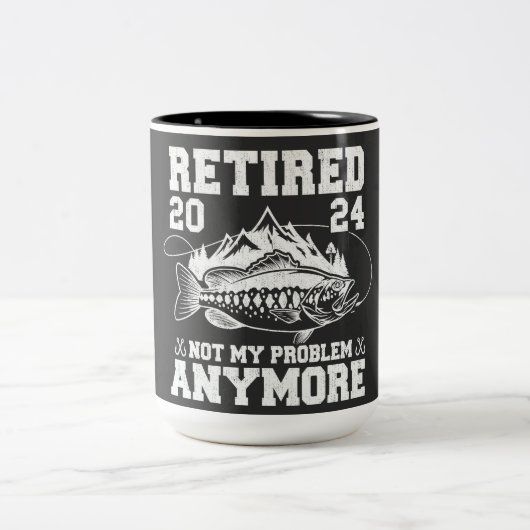 Gepensioneerd 2024 niet mijn probleem meer grappig tweekleurige koffiemok (Center)