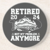 Gepensioneerd 2024 niet mijn probleem meer grappig zandsteen onderzetter (Voorkant)